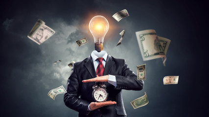 Head full of ideas. Mixed media