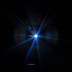 Solar Lens flare light special effect on Black background