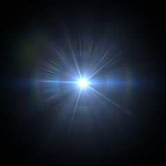 Solar Lens flare light special effect on Black background