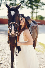 Obraz premium Girl with hourse