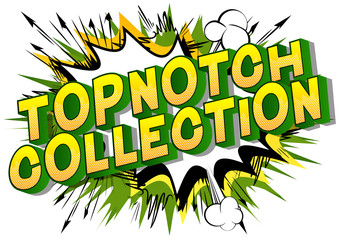 Topnotch Collection - Vector illustrated comic book style phrase on abstract background.