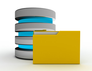 Database storage concept. 3d rendered illustration