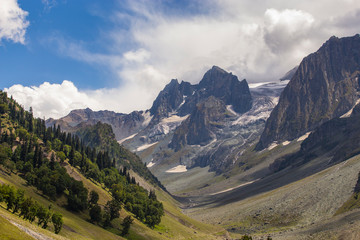 Beautiful mountain view of Sonamarg, Jammu and Kashmir state, India