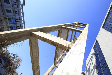 Modern concrete structure building