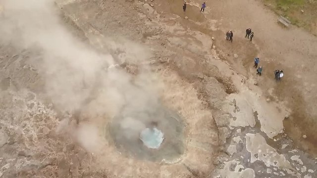 HD - Geysir - Geysa - Drone Footage - Geothermal Area - Epic.