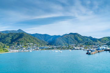 South Island coastline from ferry crossing