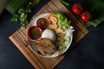 traditional malay indonesian fried pomfret fish rice
