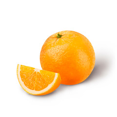 Fresh orange and slices