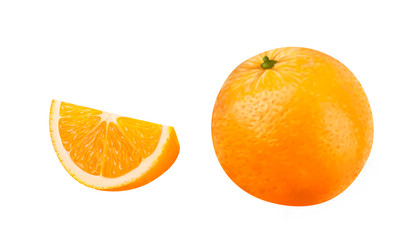 Fresh orange and slices