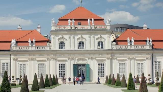 amazing beautiful facade of austrian Belvedere palace in baroque architectural style