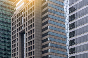 Obraz premium buildings view of business skyscrapers architecture Corporate building in city.