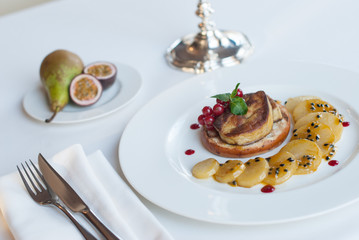 Duck with passion fruit sauce