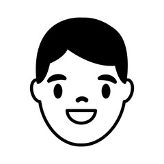 smiling man face on white background