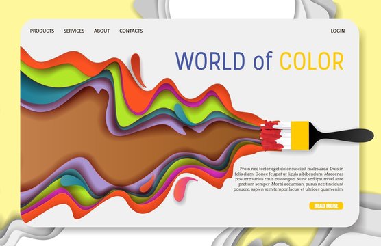 World of color landing page website vector template