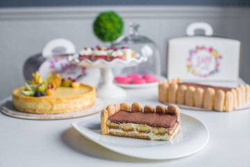 cake, pastry, roll, tiramisu