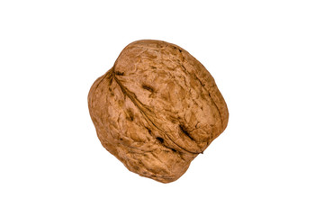 One walnut isolated on the white background