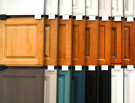 Wood Cabinet Door Samples In Market In A Row