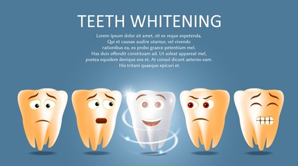 Teeth whitening vector poster or banner template