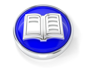 Book icon on glossy blue round button