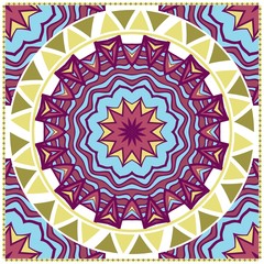 Floral Geometric Pattern with hand-drawing Mandala. illustration. For fabric, textile, bandana, pillowcarpet print.