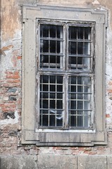 The window in the oldest royal Cistercian monastery Plasy  in Bohemia