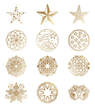 Luxury Star Logos. Golden Business Logos. Star Emblem. Vector Star Design