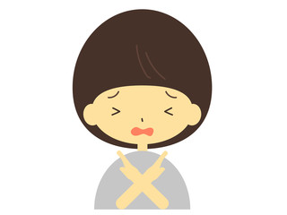 可愛い女性のアイコン困り顔NG