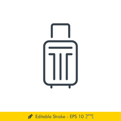 Suitcase Icon / Vector - In Line / Stroke Design