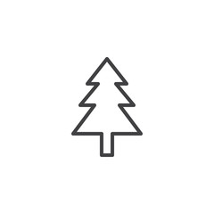 Fototapeta premium Christmas tree outline icon. linear style sign for mobile concept and web design. Spruce tree simple line vector icon. Symbol, logo illustration. Pixel perfect vector graphics