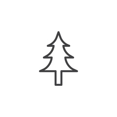 Obraz premium Xmas tree outline icon. linear style sign for mobile concept and web design. Fir tree simple line vector icon. Symbol, logo illustration. Pixel perfect vector graphics