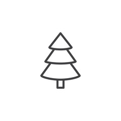 Spruce, christmas tree outline icon. linear style sign for mobile concept and web design. Coniferous forest simple line vector icon. Symbol, logo illustration. Pixel perfect vector graphics