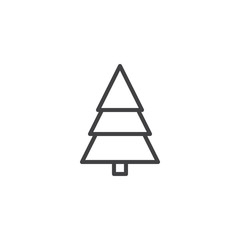 Fir tree outline icon. linear style sign for mobile concept and web design. Coniferous forest simple line vector icon. Symbol, logo illustration. Pixel perfect vector graphics