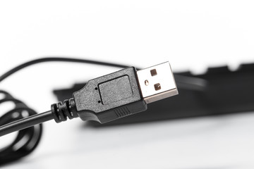 Close up view of a USB cable
