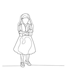 sketch, child, little girl