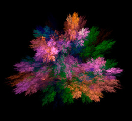 Rainbow explosion. Bright multicolored background. Fractal abstraction.