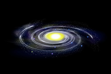 Spiral galaxy on black background