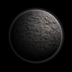 Planet isolated on black background