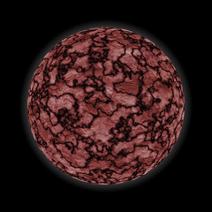 Planet isolated on black background without light