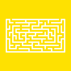 Abstract rectangular maze. Game for kids. Puzzle for children. One entrance, one exit. Labyrinth conundrum. Flat vector illustration isolated on color background.