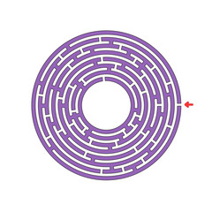 Abstract round maze. Game for kids. Puzzle for children. Labyrinth conundrum. Flat vector illustration isolated on white background. With place for your image.
