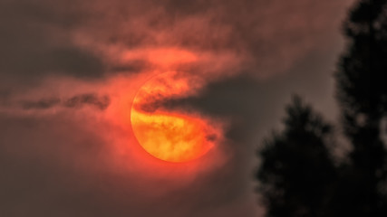 The Sun Obscured by Wildfire Smoke, Humboldt County, California