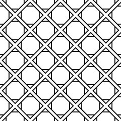 Geometric ornament. Black on white seamless pattern