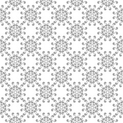 Gray floral ornamental design on white. Seamless backround