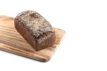 Rye bread slices isolated on white background