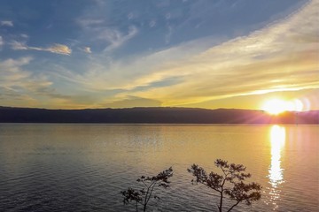 Beautiful yellow sunset.