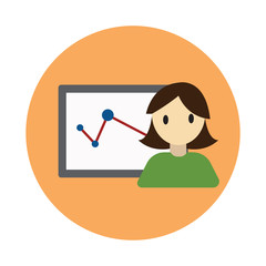 Coworking diagram flat on white background icon