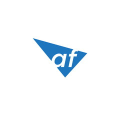 initial two letter af negative space triangle logo