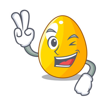 Two finger golden eggo on isolated image mascot