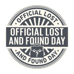 Fototapeta na wymiar Official Lost and Found Day stamp