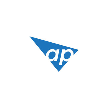 initial two letter ap negative space triangle logo